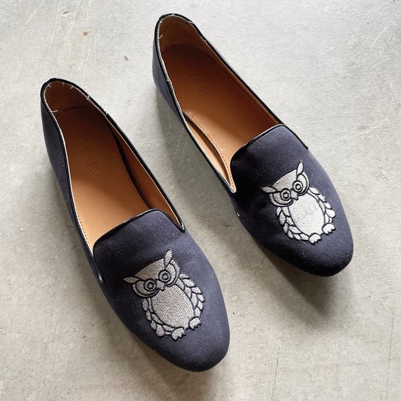 J. Crew | Owl Decal Flats | Navy | 7.5 - Picture 1 of 4